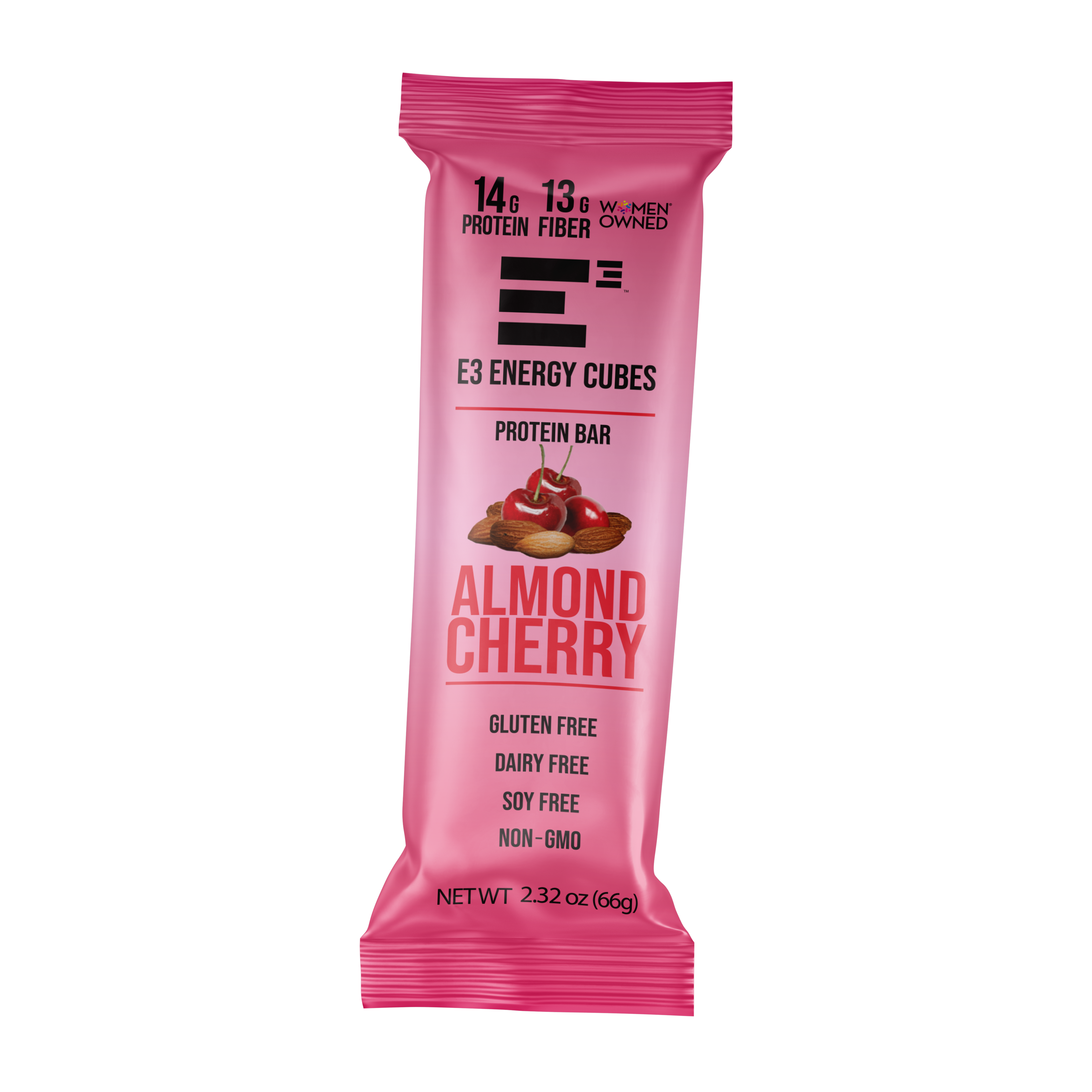 E3 Protein Almond Cherry flavor Gluten Free and Dairy Free Protein bar. 