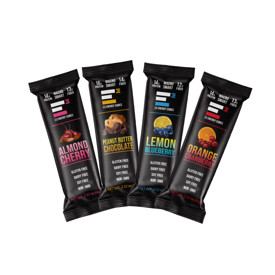 Original Variety Pack E3 Energy Cubes - Protein Bars (12 bars mixed flavors)