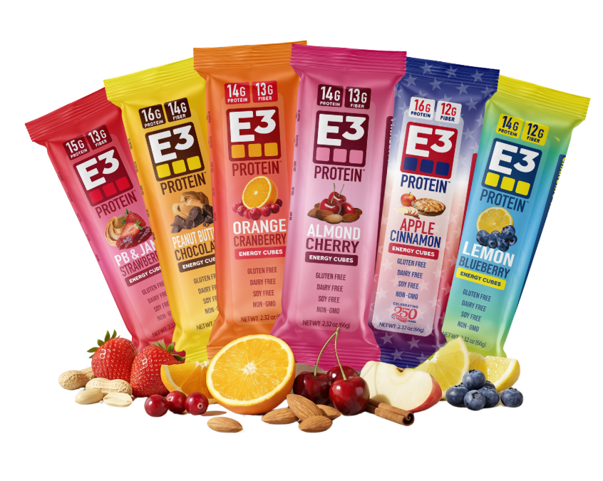 6 Flavor Variety Pack E3 Energy Cubes - Protein Bars (12 bars mixed flavors)