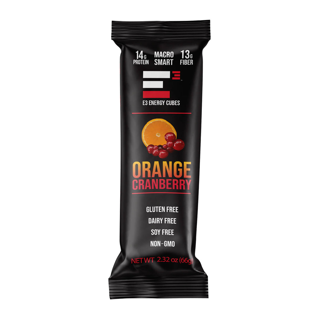 Orange Cranberry E3 Energy Cubes - Protein Bars (12 bars)