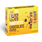 Peanut Butter & Chocolate E3 Energy Cubes | High-Fiber, All-Natural Protein Bars (12 bars)