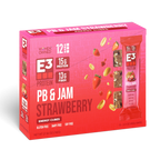 PB & Jam Strawberry E3 Energy Cubes | High-Fiber, All-Natural Protein Bars (12 bars)