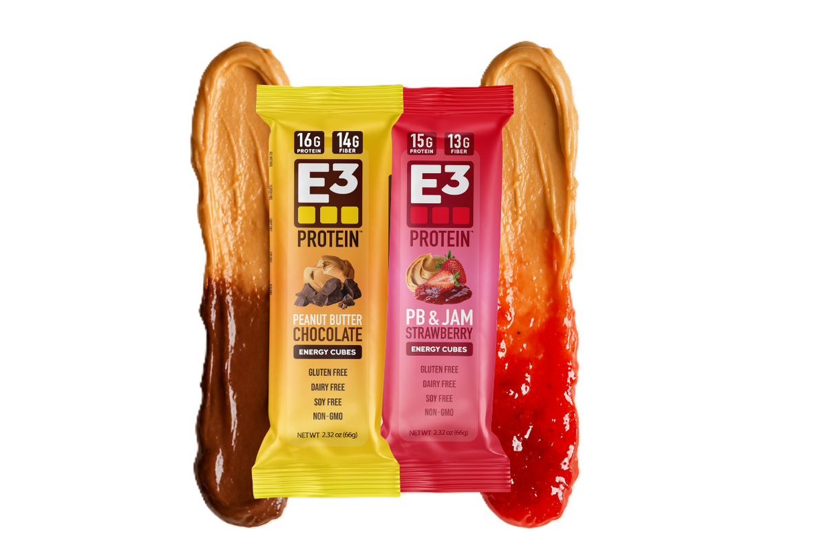 Peanut Butter Lovers Pack - E3 Energy Cubes | High-Fiber, All-Natural Protein Bars (12 bars)