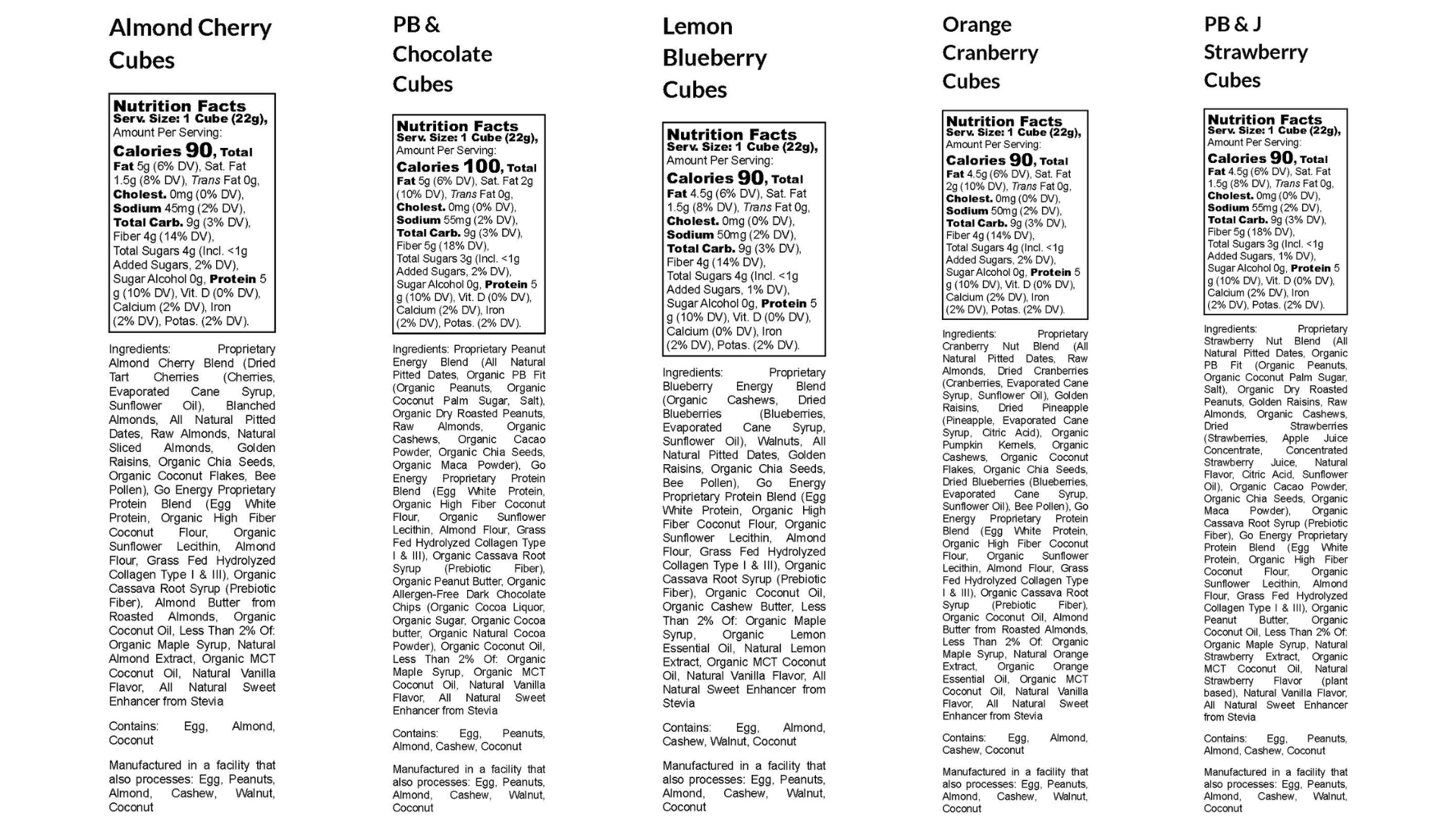 MINI E3 Energy Cubes Variety Pack - Mini Protein Bars (20 minis)